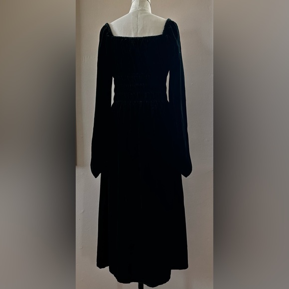 HILL HOUSE Green Velvet Long Sleeve The Jasmine Nap Dress -  Size S - Picture 6 of 8